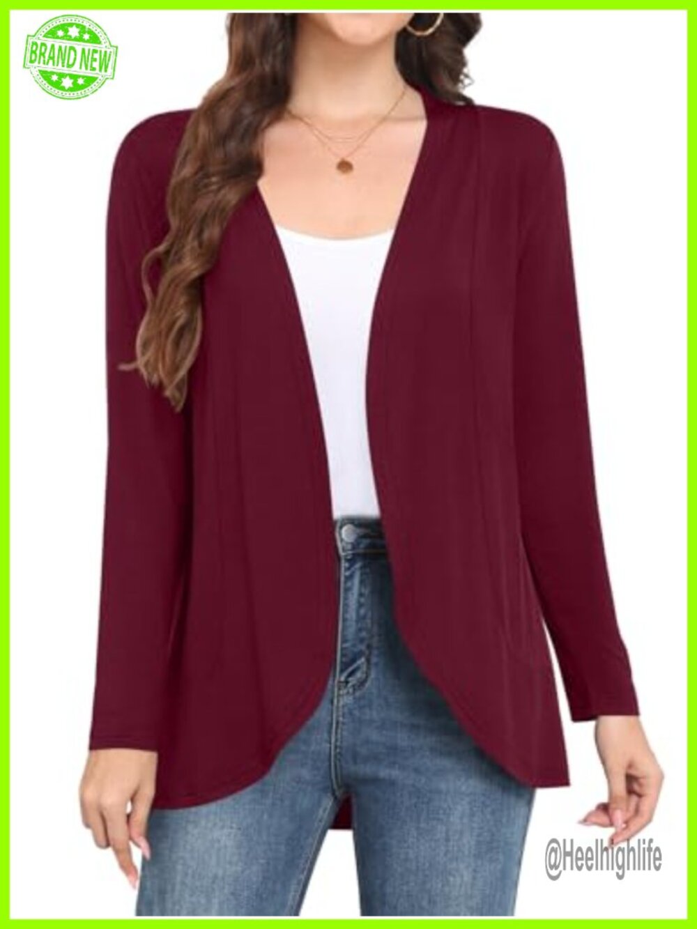 Women's Long Sleeve Open Front Cardigan Lightweight Soft Draped